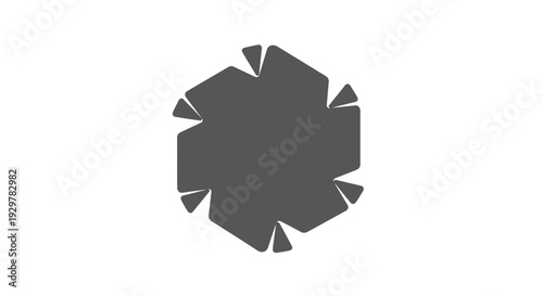 Grey Flower Icon Simple Design Element.