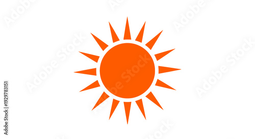 Orange Sun Icon Simple Design Element.