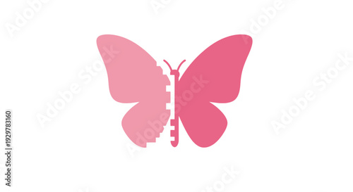 Pink Butterfly Illustration with Gradient Wings.