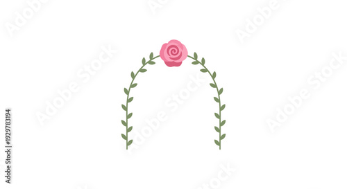 Pink Rose Wreath Floral Decoration Element.