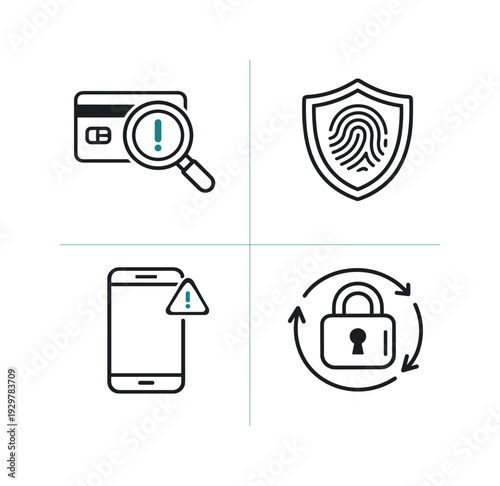 Digital fraud detection and secure transaction monitoring in financial services, illustrating suspicious activity analysis, identity verification