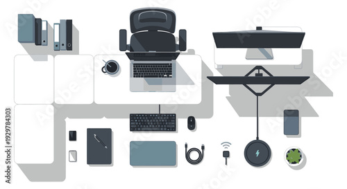 home office workspace with computer and furniture