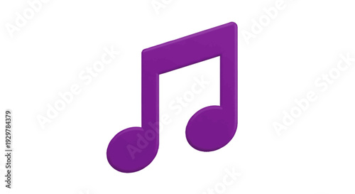 Purple Music Note Icon Symbol Logo.