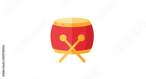 Red drum with yellow sticks.