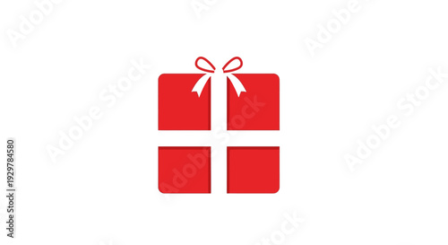 Red Gift Box with White Ribbon.