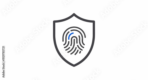 Shield with fingerprint security symbol.
