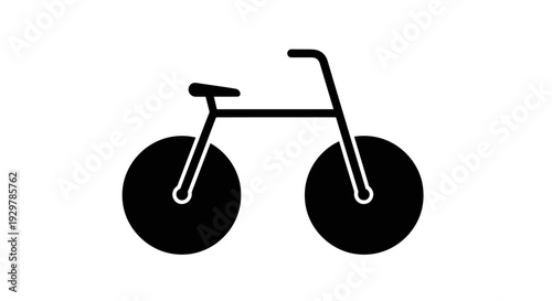 Simple Black Bicycle Illustration Side View.