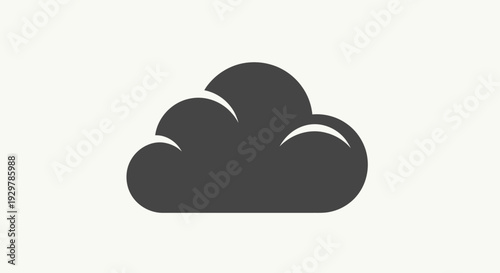 Simple Gray Cloud Icon Illustration Design.