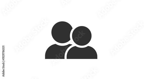 Two People Silhouette Icon Simple Design.