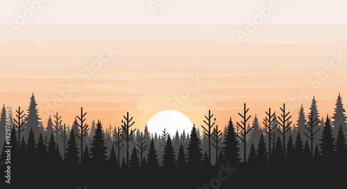 Forest Sunrise Silhouette