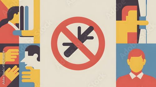 No Smoking Sign with People Around.