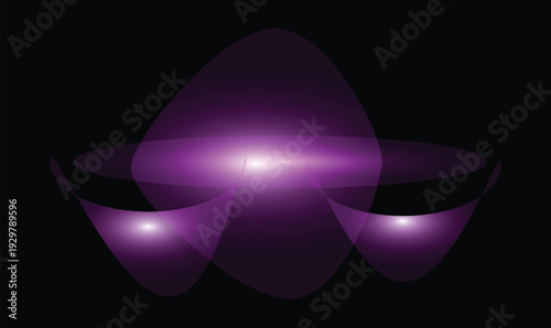 Vibrant purple light effect with glowing orbs and radiant beam