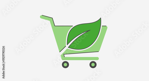 Green shopping cart leaf