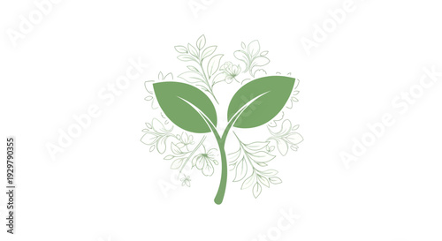 Green sprout and flowers