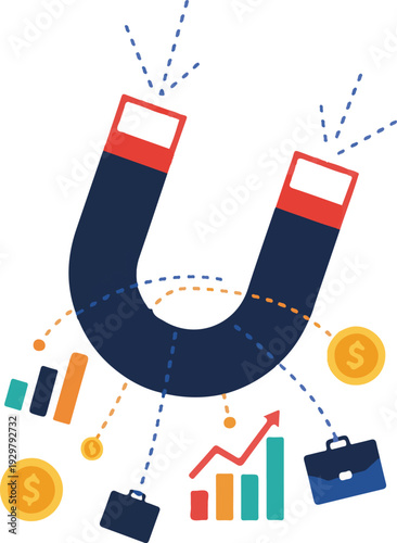 Business Magnet Attracting Money and Success