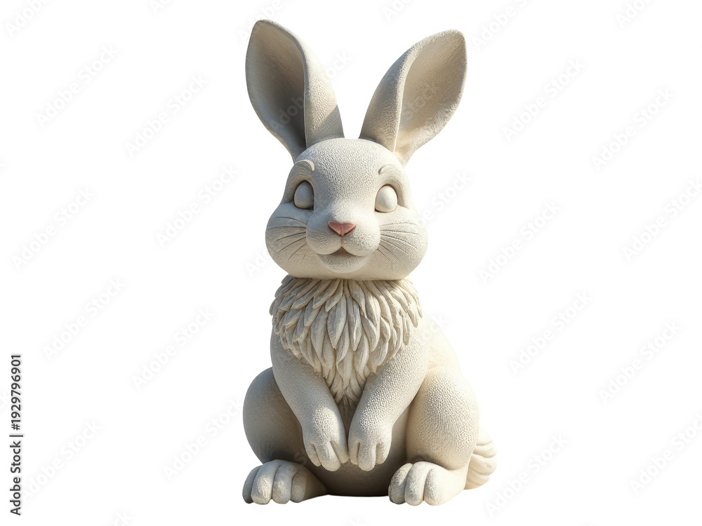 Obraz premium A statue of a rabbit sitting on its hind legs, perfect for illustrations or decorative purposes