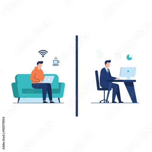 Remote Work vs Office Environment Comparison