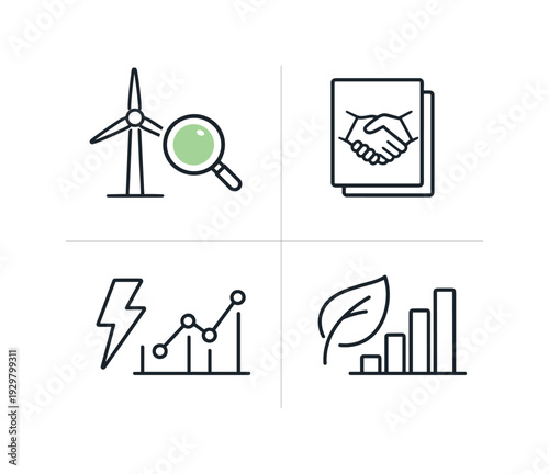 Corporate renewable energy procurement and power purchase agreement strategy in sustainability planning, highlighting supplier selection, contract