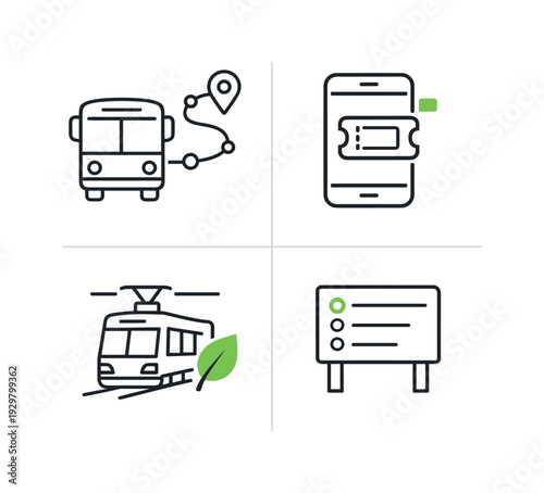 Urban public transportation modernization and smart mobility planning in growing cities, showcasing route optimization, digital ticketing