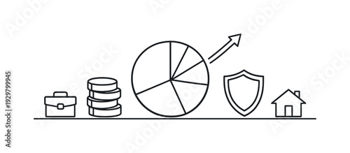 Personal investment diversification strategy and balanced portfolio allocation supporting long-term financial growth and reduced risk exposure, pie