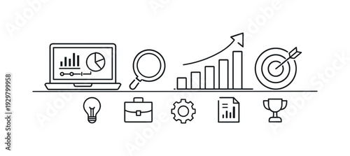 Business KPI dashboard monitoring and performance measurement system enabling leaders to track metrics, identify trends, and drive informed strategic