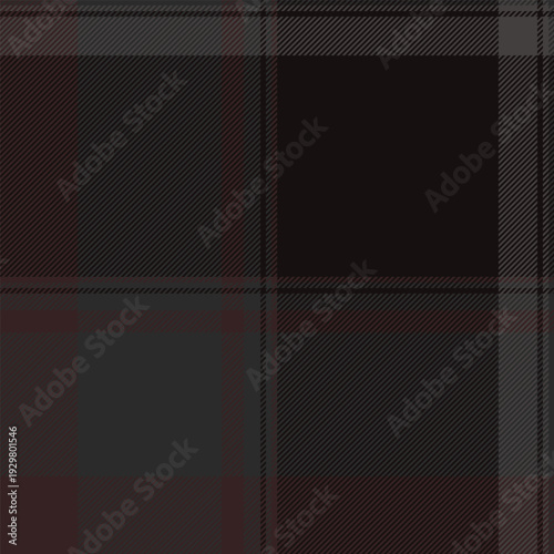 Platform check tartan seamless, fuzzy plaid pattern vector. Tidy background texture textile fabric in grey and black colors.