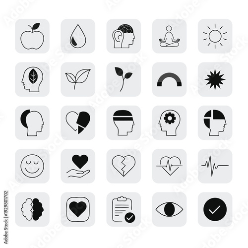 25 Medical health and care icon set and editable line icons for modern ui design projects Vector