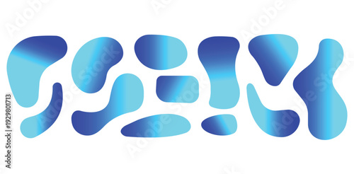 A vibrant blue abstract design on a white background