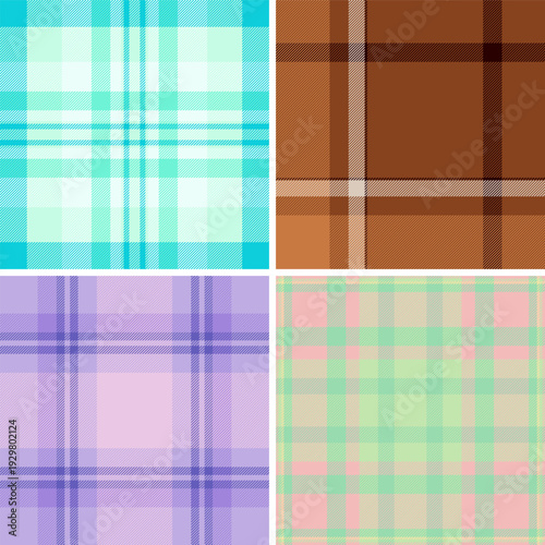 Decorative Halloween plaid set for gift accessories. Suitable for tags, inserts, and packaging details. Seamless vectors align perfectly.