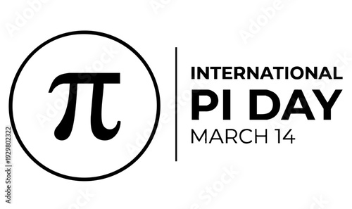 Happy National Pi Day. March 14. Holiday concept. Template for background, banner, card, poster with text inscription. Vector EPS10 illustration.