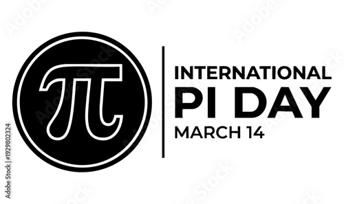 Happy National Pi Day. March 14. Holiday concept. Template for background, banner, card, poster with text inscription. Vector EPS10 illustration.