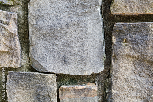 Wallpaper Mural Natural Grey Stone Wall Texture with Rough Masonry Blocks Torontodigital.ca