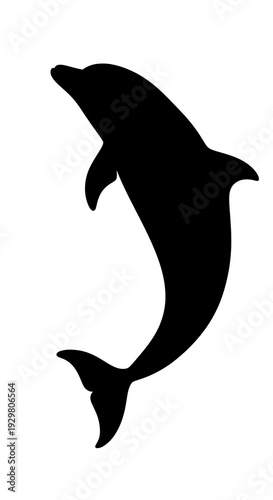 Wallpaper Mural Black silhouette of a jumping dolphin. Torontodigital.ca