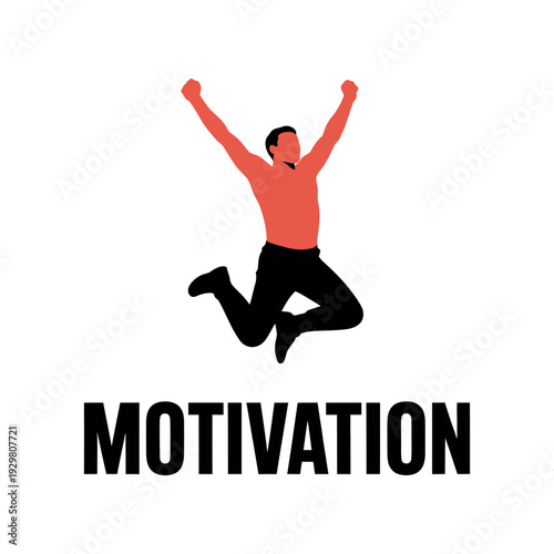 A man jumping in the air with motivation and excitement