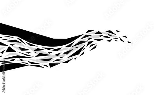 Abstract geometric wave with black and white triangles