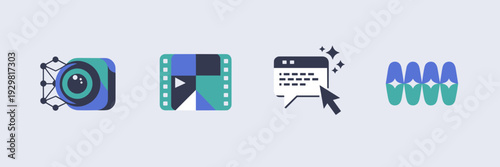 Minimalist vector icons for generative media and AI software