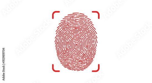 red fingerprint with camera viewfinder