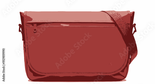 red leather messenger bag