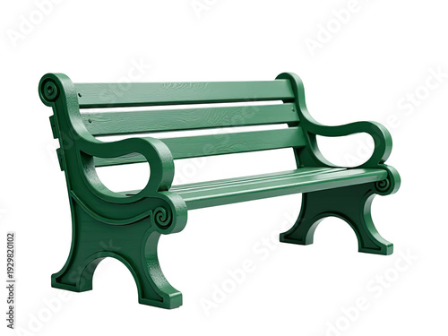 Wallpaper Mural A simple wooden park bench sitting on a clean white background, great for use in lifestyle and outdoor photography Torontodigital.ca