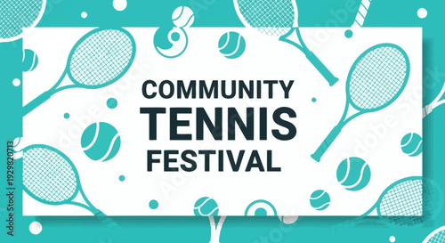 Community Tennis Festival Promotional Design For Events And Sports Competitions