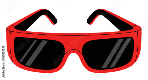red sunglasses with black lenses