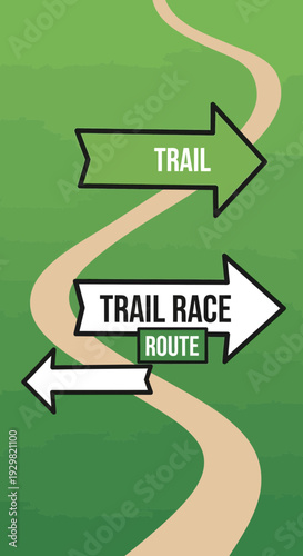 Conceptual Illustration Depicting Trail Navigation and Route Options for Outdoor Recreation