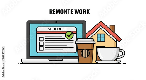 remote work from home illustration