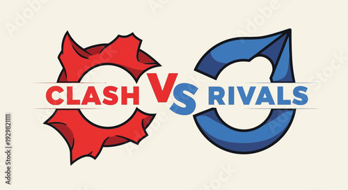 Creative Clash Versus Rivals Logo Design: Red and Blue Graphic Illustration For Various Purposes