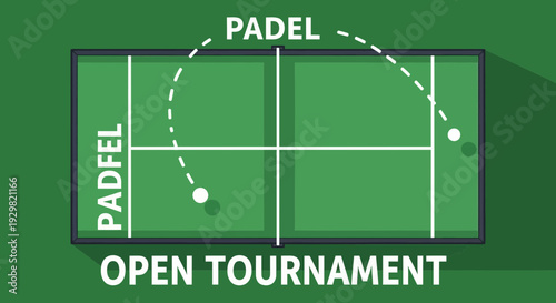 Conceptual Padel Court Layout Depicting Tournament Gameplay And Open Participation