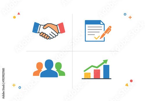 B2B partnership development and strategic alliance framework structured into four collaborative growth components strengthening long-term business