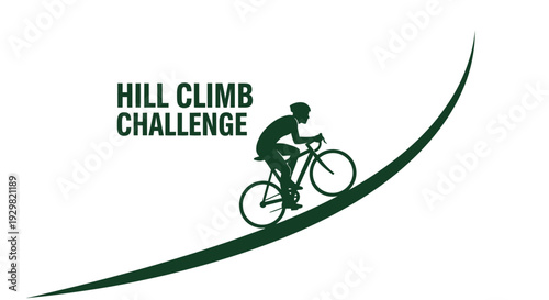Cyclist Ascending Steep Hill In Silhouette Depicting Hill Climb Challenge Concept