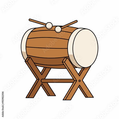 Timpani Drum Musical Instrument Cartoon Style.