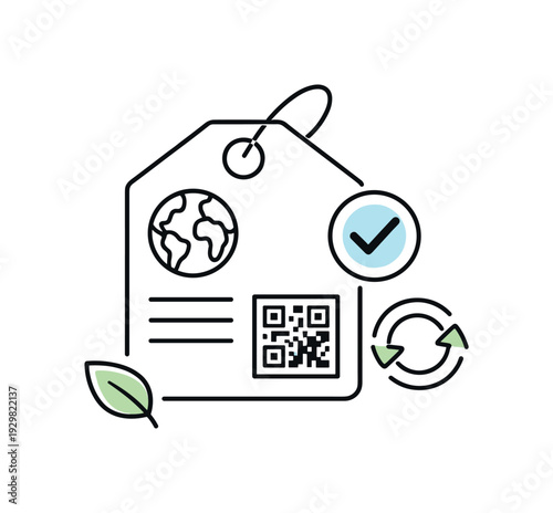 Digital product passport implementation for sustainable manufacturing brands tracking material origin and lifecycle data, a simplified product tag