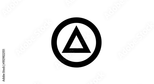 Black Triangle Inside Circle Logo Symbol.
